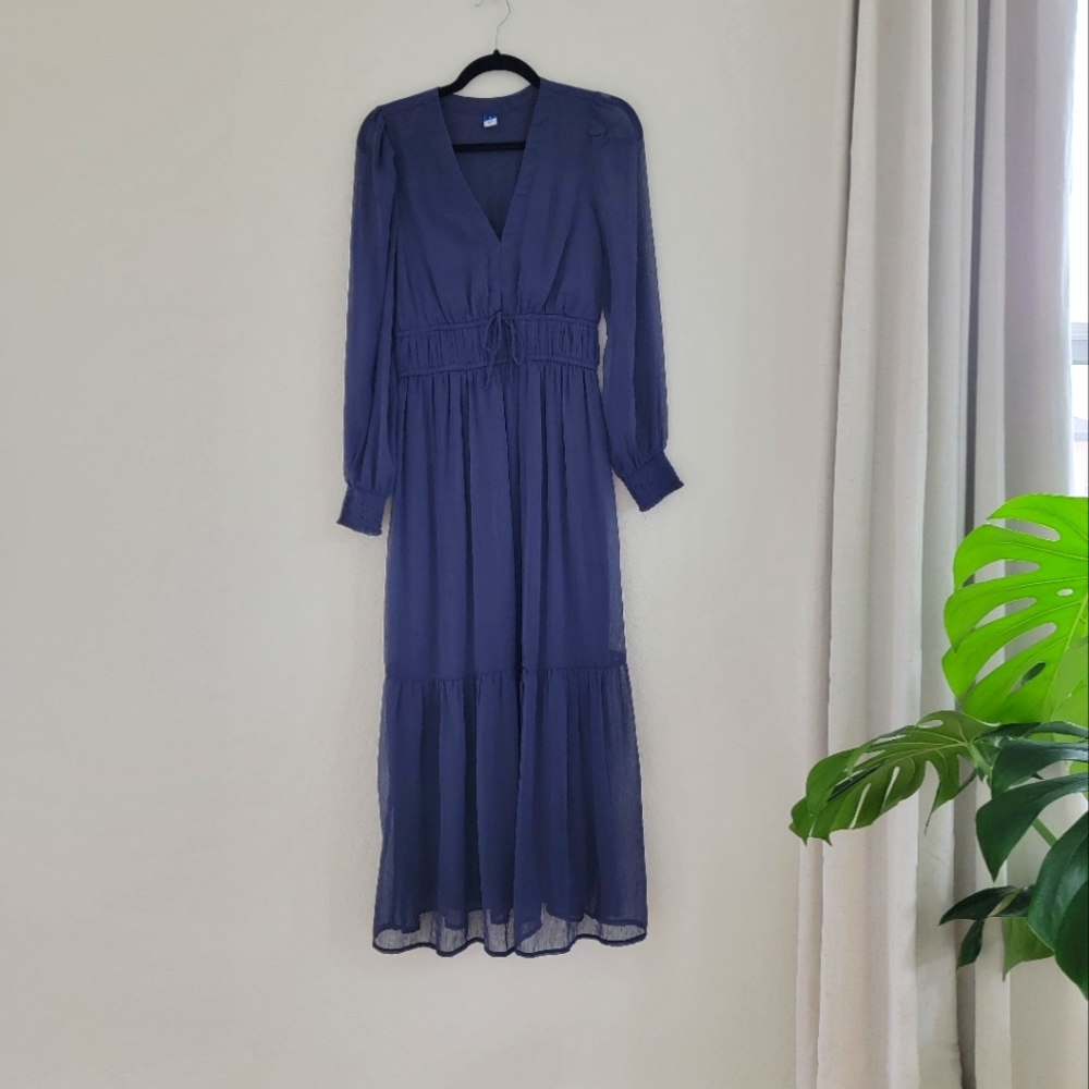 Old Navy Deep Blue Long Sleeve Dress